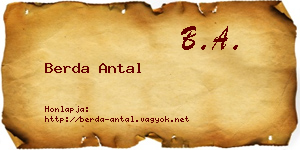 Berda Antal névjegykártya