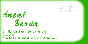 antal berda business card